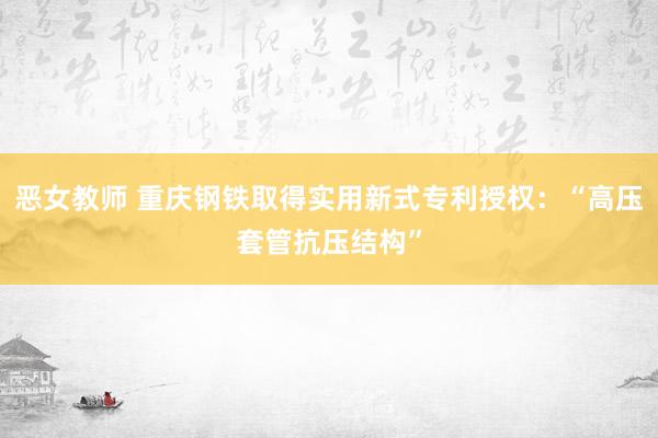 恶女教师 重庆钢铁取得实用新式专利授权：“高压套管抗压结构”