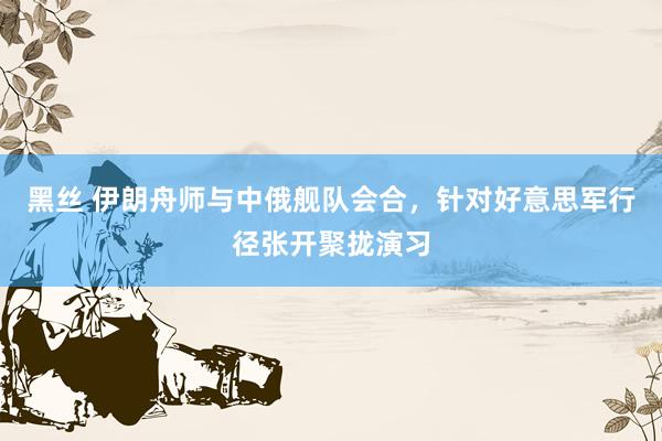 黑丝 伊朗舟师与中俄舰队会合，针对好意思军行径张开聚拢演习