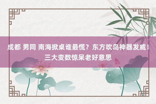 成都 男同 南海掀桌谁最慌？东方吹岛神器发威！三大变数惊呆老好意思