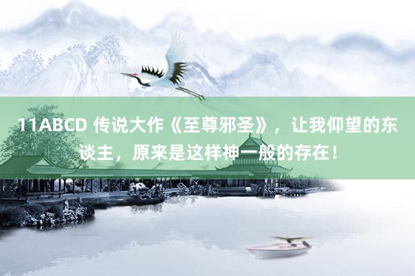 11ABCD 传说大作《至尊邪圣》，让我仰望的东谈主，原来是这样神一般的存在！
