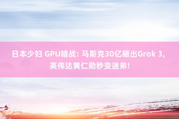 日本少妇 GPU暗战: 马斯克30亿砸出Grok 3, 英伟达黄仁勋秒变迷弟!