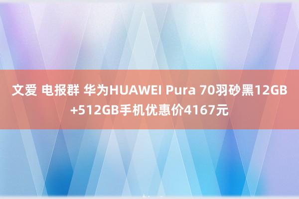 文爱 电报群 华为HUAWEI Pura 70羽砂黑12GB+512GB手机优惠价4167元