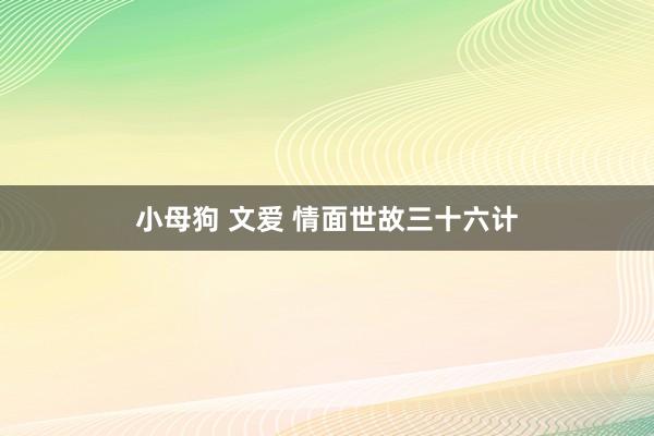 小母狗 文爱 情面世故三十六计