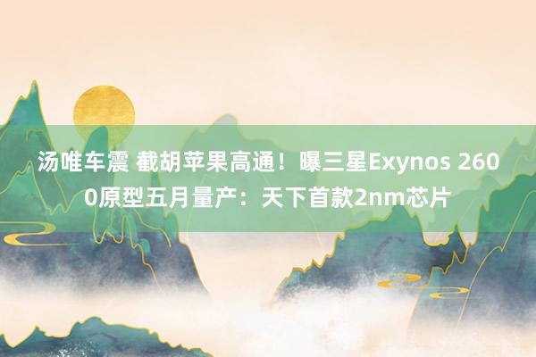 汤唯车震 截胡苹果高通！曝三星Exynos 2600原型五月量产：天下首款2nm芯片